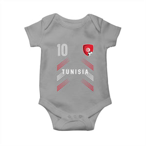 Tunisia Soccer Sports Graphic Number 10 Jersey Style Baby Onesie Proud Tunisian Football Fans Game Day Maghreb Pride