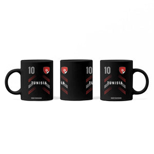Tunisia Soccer Sports Graphic Number 10 Jersey Style Coffee Mug Proud Tunisian Football Fans Game Day Maghreb Pride