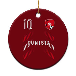 Tunisia Soccer Sports Graphic Number 10 Jersey Style Ceramic Ornament Proud Tunisian Football Fans Game Day Maghreb Pride