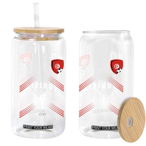 Tunisia Soccer Sports Graphic Number 10 Jersey Style Glass Can Proud Tunisian Football Fans Game Day Maghreb Pride