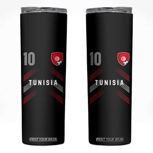 Tunisia Soccer Sports Graphic Number 10 Jersey Style Skinny Tumbler Proud Tunisian Football Fans Game Day Maghreb Pride