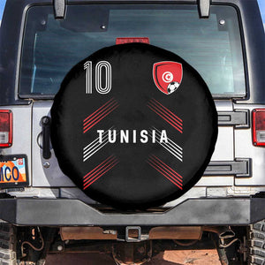Tunisia Soccer Sports Graphic Number 10 Jersey Style Spare Tire Cover Proud Tunisian Football Fans Game Day Maghreb Pride