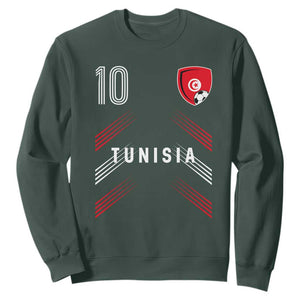 Tunisia Soccer Sports Graphic Number 10 Jersey Style Sweatshirt Proud Tunisian Football Fans Game Day Maghreb Pride