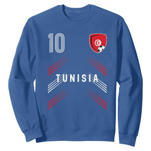 Tunisia Soccer Sports Graphic Number 10 Jersey Style Sweatshirt Proud Tunisian Football Fans Game Day Maghreb Pride