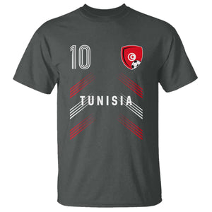 Tunisia Soccer Sports Graphic Number 10 Jersey Style T Shirt Proud Tunisian Football Fans Game Day Maghreb Pride