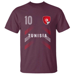 Tunisia Soccer Sports Graphic Number 10 Jersey Style T Shirt Proud Tunisian Football Fans Game Day Maghreb Pride