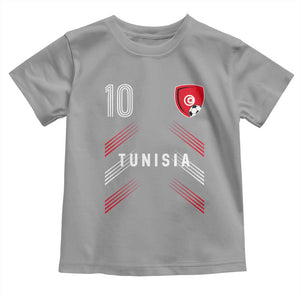 Tunisia Soccer Sports Graphic Number 10 Jersey Style Toddler T Shirt Proud Tunisian Football Fans Game Day Maghreb Pride