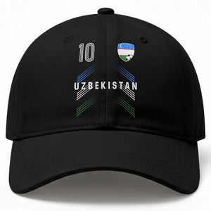 Uzbekistan Soccer Sports Graphic Number 10 Jersey Style Baseball Cap Proud Uzbek Football Fans Game Day Pride