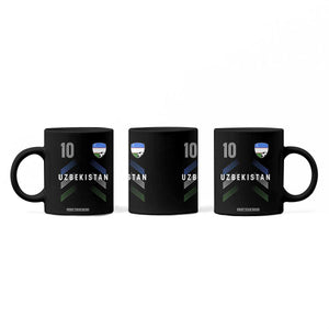 Uzbekistan Soccer Sports Graphic Number 10 Jersey Style Coffee Mug Proud Uzbek Football Fans Game Day Pride