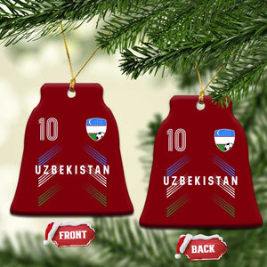 Uzbekistan Soccer Sports Graphic Number 10 Jersey Style Ceramic Ornament Proud Uzbek Football Fans Game Day Pride