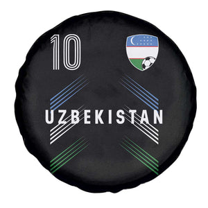 Uzbekistan Soccer Sports Graphic Number 10 Jersey Style Spare Tire Cover Proud Uzbek Football Fans Game Day Pride