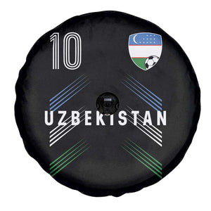 Uzbekistan Soccer Sports Graphic Number 10 Jersey Style Spare Tire Cover Proud Uzbek Football Fans Game Day Pride
