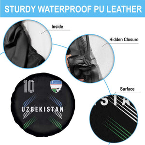 Uzbekistan Soccer Sports Graphic Number 10 Jersey Style Spare Tire Cover Proud Uzbek Football Fans Game Day Pride
