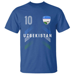 Uzbekistan Soccer Sports Graphic Number 10 Jersey Style T Shirt Proud Uzbek Football Fans Game Day Pride