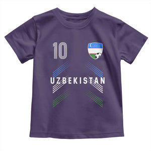 Uzbekistan Soccer Sports Graphic Number 10 Jersey Style Toddler T Shirt Proud Uzbek Football Fans Game Day Pride