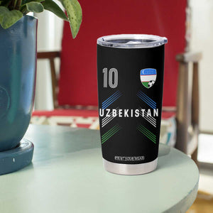 Uzbekistan Soccer Sports Graphic Number 10 Jersey Style Tumbler Cup Proud Uzbek Football Fans Game Day Pride