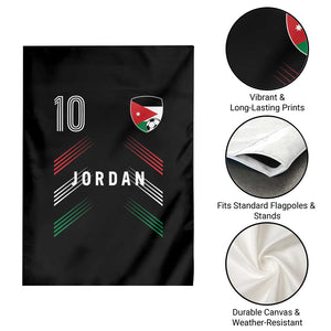 Jordan Soccer Sports Graphic Number 10 Jersey Style Garden Flag Proud Jordanian Football Fans Game Day Pride