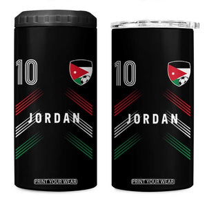 Jordan Soccer Sports Graphic Number 10 Jersey Style 4 in 1 Can Cooler Tumbler Proud Jordanian Football Fans Game Day Pride