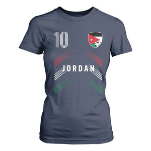 Jordan Soccer Sports Graphic Number 10 Jersey Style T Shirt For Women Proud Jordanian Football Fans Game Day Pride