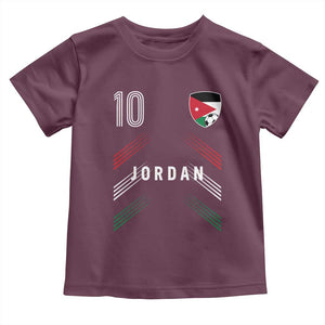 Jordan Soccer Sports Graphic Number 10 Jersey Style Toddler T Shirt Proud Jordanian Football Fans Game Day Pride
