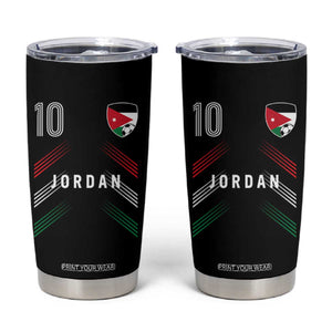 Jordan Soccer Sports Graphic Number 10 Jersey Style Tumbler Cup Proud Jordanian Football Fans Game Day Pride