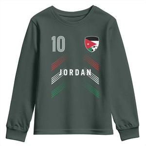 Jordan Soccer Sports Graphic Number 10 Jersey Style Youth Sweatshirt Proud Jordanian Football Fans Game Day Pride