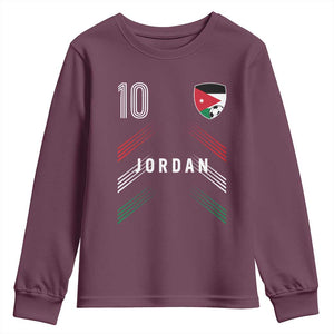 Jordan Soccer Sports Graphic Number 10 Jersey Style Youth Sweatshirt Proud Jordanian Football Fans Game Day Pride
