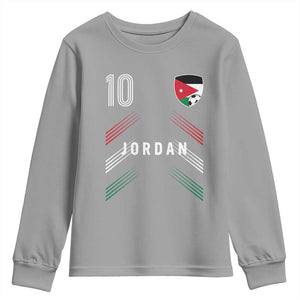 Jordan Soccer Sports Graphic Number 10 Jersey Style Youth Sweatshirt Proud Jordanian Football Fans Game Day Pride
