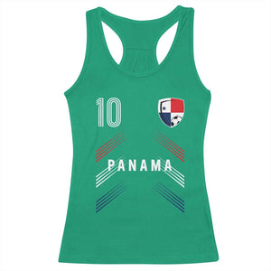 Panama Soccer Sports Graphic Number 10 Jersey Style Racerback Tank Top Proud Panamanian Football Fans Game Day Pride