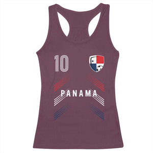 Panama Soccer Sports Graphic Number 10 Jersey Style Racerback Tank Top Proud Panamanian Football Fans Game Day Pride