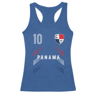 Panama Soccer Sports Graphic Number 10 Jersey Style Racerback Tank Top Proud Panamanian Football Fans Game Day Pride