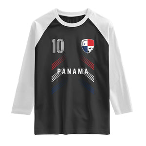 Panama Soccer Sports Graphic Number 10 Jersey Style Raglan Shirt Proud Panamanian Football Fans Game Day Pride