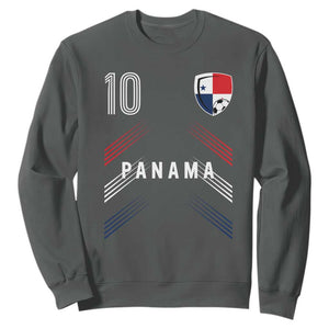Panama Soccer Sports Graphic Number 10 Jersey Style Sweatshirt Proud Panamanian Football Fans Game Day Pride