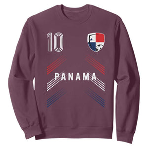 Panama Soccer Sports Graphic Number 10 Jersey Style Sweatshirt Proud Panamanian Football Fans Game Day Pride