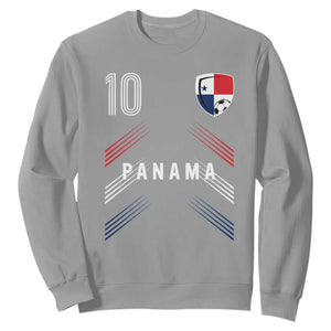 Panama Soccer Sports Graphic Number 10 Jersey Style Sweatshirt Proud Panamanian Football Fans Game Day Pride