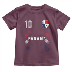Panama Soccer Sports Graphic Number 10 Jersey Style Toddler T Shirt Proud Panamanian Football Fans Game Day Pride