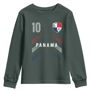 Panama Soccer Sports Graphic Number 10 Jersey Style Youth Sweatshirt Proud Panamanian Football Fans Game Day Pride