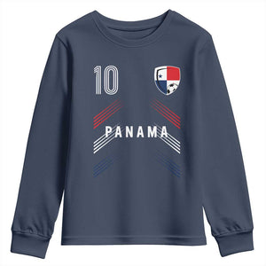 Panama Soccer Sports Graphic Number 10 Jersey Style Youth Sweatshirt Proud Panamanian Football Fans Game Day Pride