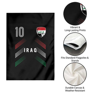 Iraq Soccer Sports Graphic Number 10 Jersey Style Garden Flag Proud Iraqi Football Fans Game Day Pride