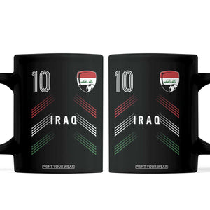 Iraq Soccer Sports Graphic Number 10 Jersey Style Coffee Mug Proud Iraqi Football Fans Game Day Pride