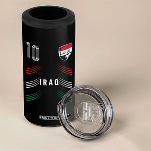 Iraq Soccer Sports Graphic Number 10 Jersey Style 4 in 1 Can Cooler Tumbler Proud Iraqi Football Fans Game Day Pride