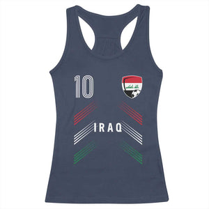Iraq Soccer Sports Graphic Number 10 Jersey Style Racerback Tank Top Proud Iraqi Football Fans Game Day Pride