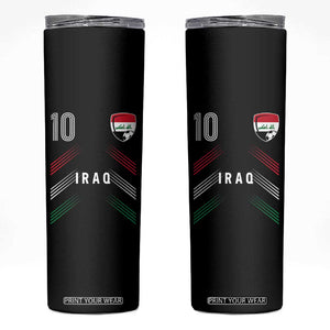 Iraq Soccer Sports Graphic Number 10 Jersey Style Skinny Tumbler Proud Iraqi Football Fans Game Day Pride