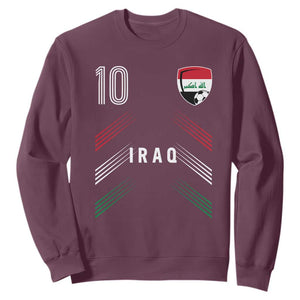 Iraq Soccer Sports Graphic Number 10 Jersey Style Sweatshirt Proud Iraqi Football Fans Game Day Pride
