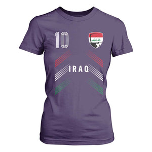 Iraq Soccer Sports Graphic Number 10 Jersey Style T Shirt For Women Proud Iraqi Football Fans Game Day Pride