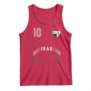 Iraq Soccer Sports Graphic Number 10 Jersey Style Tank Top Proud Iraqi Football Fans Game Day Pride
