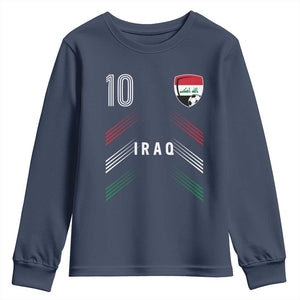 Iraq Soccer Sports Graphic Number 10 Jersey Style Youth Sweatshirt Proud Iraqi Football Fans Game Day Pride