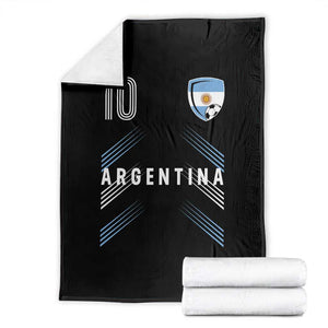 Argentina Soccer Sports Graphic Number 10 Jersey Style Throw Blanket Proud Argentine Football Fans Game Day Pride