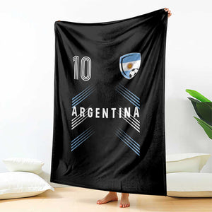 Argentina Soccer Sports Graphic Number 10 Jersey Style Throw Blanket Proud Argentine Football Fans Game Day Pride