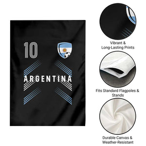 Argentina Soccer Sports Graphic Number 10 Jersey Style Garden Flag Proud Argentine Football Fans Game Day Pride